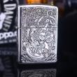 Bật Lửa Zippo  Bạc Nguyên Khối Khắc Tỳ Hưu Tài Lộc Bản Giới Hạn