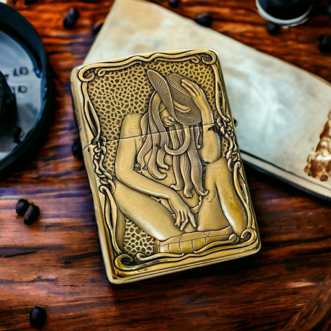 BẬT LỬA ZIPPO BẢN ĐỒNG DÀY KHẮC HÌNH 3D CÔ GÁI SEXY PHIÊN BẢN 2