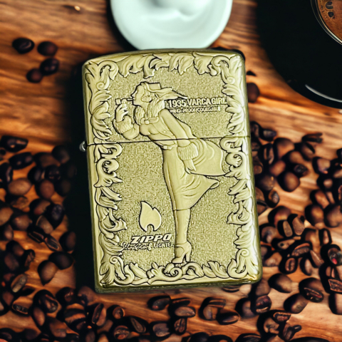 BẬT LỬA ZIPPO BẢN ĐỒNG DÀY KHẮC HÌNH 3D CÔ GÁI WINDY