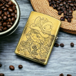 BẬT LỬA ZIPPO BẢN ĐỒNG DÀY KHẮC HÌNH 3D MÈO THẦN TÀI PHIÊN BẢN 2