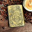 BẬT LỬA ZIPPO BẢN ĐỒNG DÀY KHẮC HÌNH 3D MÈO THẦN TÀI PHIÊN BẢN 2