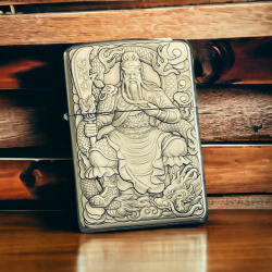 BẬT LỬA ZIPPO BẢN ĐỒNG DÀY KHẮC HÌNH 3D QUAN CÔNG PHIÊN BẢN 3 - Mã SP: ZPC4182 