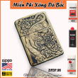BẬT LỬA ZIPPO BẢN ĐÔNG TRƠN KHẮC 3D HÌNH HỔ VẰN XUỐNG NÚI SIÊU SẮC NÉT