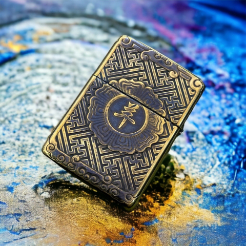 BẬT LỬA ZIPPO BẢN ĐÔNG TRƠN KHẮC 3D HÌNH TUỔI CON DÊ SIÊU SẮC NÉT