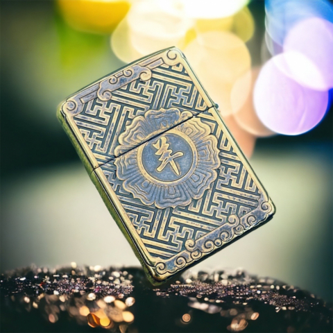 BẬT LỬA ZIPPO BẢN ĐÔNG TRƠN KHẮC 3D HÌNH TUỔI CON DÊ SIÊU SẮC NÉT