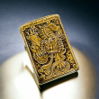 BẬT LỬA ZIPPO BẢN ĐÔNG TRƠN KHẮC 3D HÌNH TỲ HƯU ĐỒNG VÀNG  SIÊU SẮC NÉT