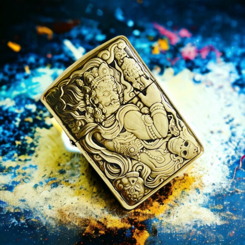 BẬT LỬA ZIPPO BẢN ĐỒNG TRƠN KHẮC HÌNH 3D BẤT ĐỘNG MINH VƯƠNG  SIÊU SẮC NÉT