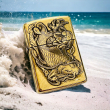 BẬT LỬA ZIPPO BẢN ĐỒNG TRƠN KHẮC HÌNH 3D  CÁ CHÉP ĐẦM SEN SIÊU SẮC NÉT
