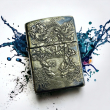 BẬT LỬA ZIPPO BẢN ĐỒNG TRƠN KHẮC HÌNH 3D CÁ CHÉP HOÁ RỒNG SIÊU SẮC NÉT