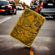 Bật Lửa Zippo Bản Đồng Trơn Khắc Hình 3d Cá Hoa Sen Siêu Nét Phiên Bản 2