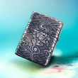 BẬT LỬA ZIPPO BẢN ĐỒNG TRƠN KHẮC HÌNH 3D CÁ HOA SEN SIÊU NÉT