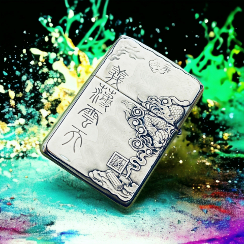BẬT LỬA ZIPPO BẢN ĐỒNG TRƠN KHẮC HÌNH 3D CON RỒNG SIÊU SẮC NÉT