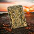 BẬT LỬA ZIPPO BẢN ĐỒNG TRƠN KHẮC HÌNH 3D CON VOI SIÊU SẮC NÉT