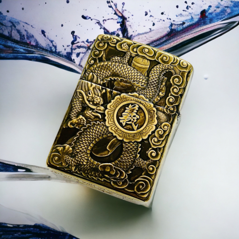BẬT LỬA ZIPPO  BẢN ĐỒNG TRƠN KHẮC HÌNH 3D QUAN CÔNG PHIÊN BẢN 2 SIÊU NÉT