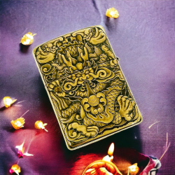 BẬT LỬA ZIPPO  BẢN ĐỒNG TRƠN KHẮC HÌNH 3D RỒNG 2 MẶT PHIÊN BẢN 3 SIÊU NÉT - Mã SP: ZPC4142-169
