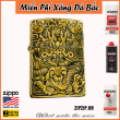 BẬT LỬA ZIPPO  BẢN ĐỒNG TRƠN KHẮC HÌNH 3D RỒNG 2 MẶT PHIÊN BẢN 3 SIÊU NÉT