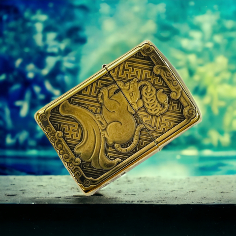 BẬT LỬA ZIPPO BẢN ĐỒNG TRƠN KHẮC HÌNH 3D TUỔI  CHUỘT SIÊU SẮC NÉT