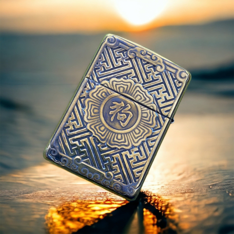 BẬT LỬA ZIPPO BẢN ĐỒNG TRƠN KHẮC HÌNH 3D TUỔI CON CHÓ  SIÊU SẮC NÉT