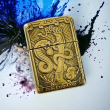 BẬT LỬA ZIPPO BẢN ĐỒNG TRƠN KHẮC HÌNH 3D TUỔI CON RẮN SIÊU SẮC NÉT