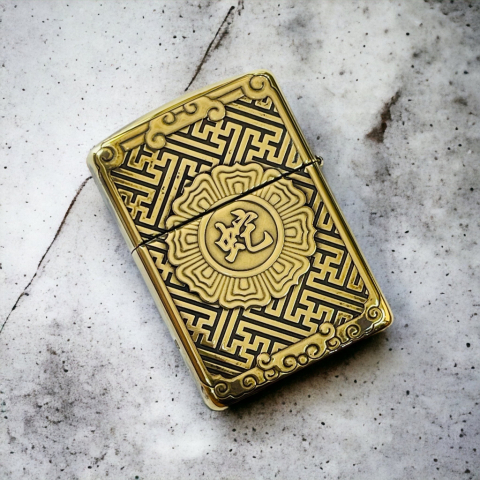 BẬT LỬA ZIPPO BẢN ĐỒNG TRƠN KHẮC HÌNH 3D TUỔI CON RẮN SIÊU SẮC NÉT