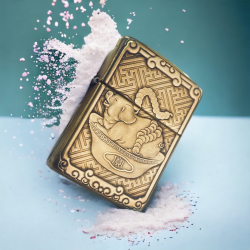 BẬT LỬA ZIPPO BẢN ĐỒNG TRƠN KHẮC HÌNH 3D TUỔI LỢN SIÊU SẮC NÉT - Mã SP: ZPC4101-169