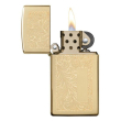 Bật Lửa Zippo Bản Nhỏ Đồng Vàng Hoa Văn Ý- Zippo SKU 1652B – Zippo Slim Venetian Brass