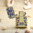 Bật lửa Zippo Bọc Ruiju Mạ Vàng Men Hoa Văn Hoàng Cung