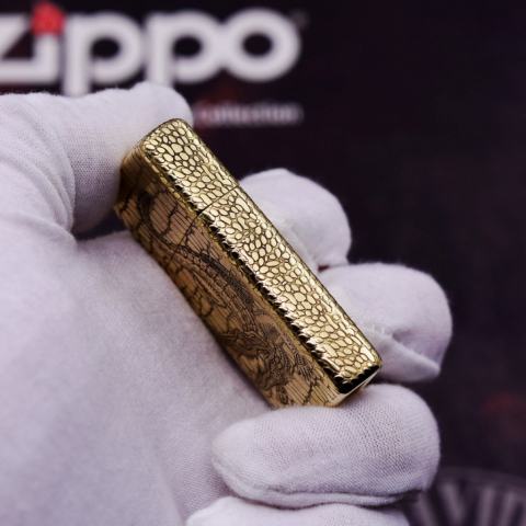 Bật Lửa Zippo Chạm Khắc Cá Sấu Bao Quanh Phiên Bản Hẹp Slim