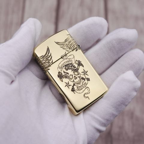 Bật Lửa Zippo Chạm Khắc Hình Since Eagle Phiên Bản Hẹp Slim