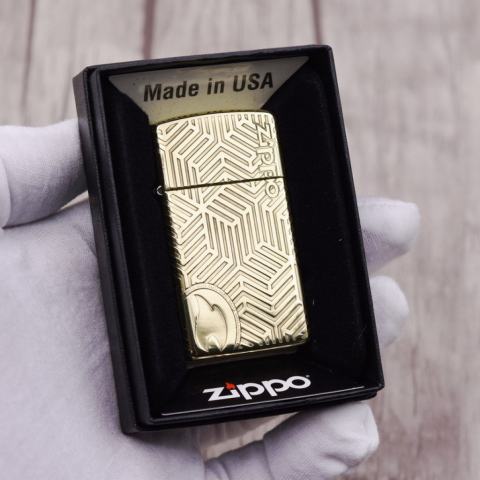 Bật Lửa Zippo Chạm Khắc Họa Tiết Ngọn Lửa Cổ Điển Phiên Bản Hẹp Slim