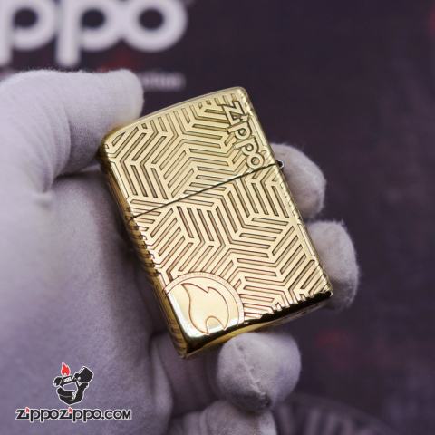 Bật Lửa Zippo Chạm Khắc Họa Tiết Ngọn Lửa Cổ Điển