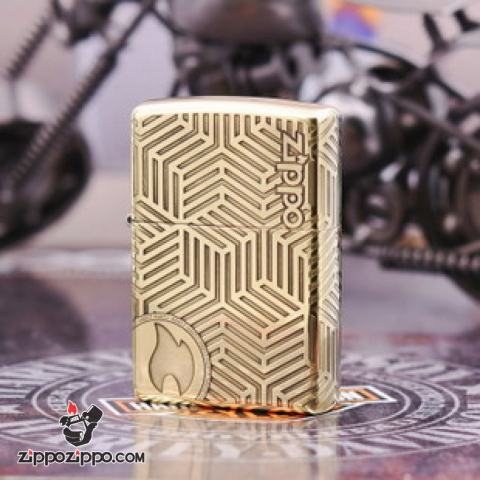 Bật Lửa Zippo Chạm Khắc Họa Tiết Ngọn Lửa Cổ Điển