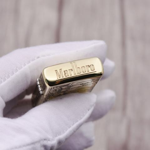 Bật Lửa Zippo Chạm Khắc Logo Marlboro Phiên Bản Hẹp Slim
