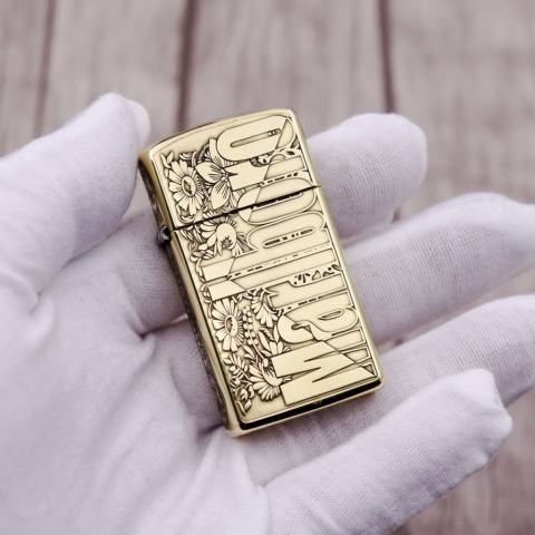 Bật Lửa Zippo Chạm Khắc Logo Marlboro Phiên Bản Hẹp Slim