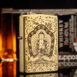 Bật lửa Zippo chất liệu đồng khắc Đức Phật Thích Ca Mâu Ni - Mã SP: ZPC0026