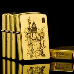Bật lửa Zippo chất liệu đồng khắc hình Ông Quan Công - Mã SP: ZPC0027