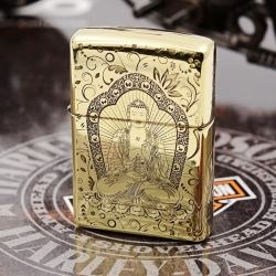 Bật lửa Zippo chất liệu đồng phiên bản bóng khắc Đức Phật Thích Ca Mâu Ni - Mã SP: ZPC1766