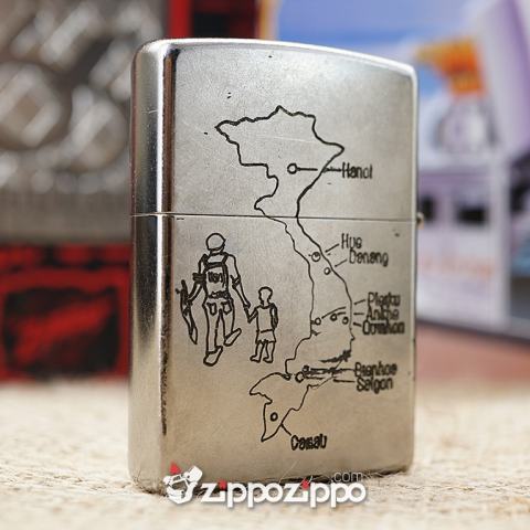 Bật lửa zippo chiến tranh việt nam đời sô (máy bay Củ Chi)