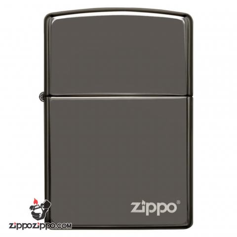 Bật Lửa Zippo Sơn Phủ Keo Bóng Xám Khói - Logo Zippo SKU 150ZL – Zippo Black Ice with Zippo Logo