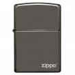 Bật Lửa Zippo Sơn Phủ Keo Bóng Xám Khói - Logo Zippo SKU 150ZL – Zippo Black Ice with Zippo Logo