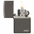 Bật Lửa Zippo Sơn Phủ Keo Bóng Xám Khói - Logo Zippo SKU 150ZL – Zippo Black Ice with Zippo Logo