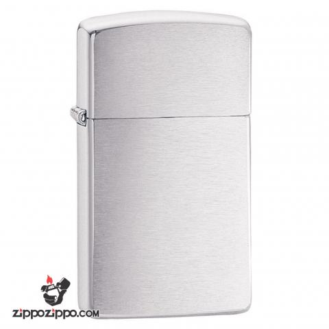 Bật Lửa Zippo Bản Nhỏ Mạ Chome Xước Vân Ngang - SKU 1600 – Zippo Slim Brushed Chrome