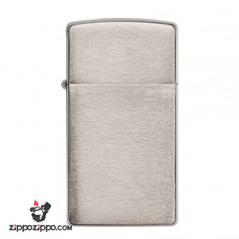 Bật Lửa Zippo Bản Nhỏ Mạ Chome Xước Vân Ngang - SKU 1600 – Zippo Slim Brushed Chrome