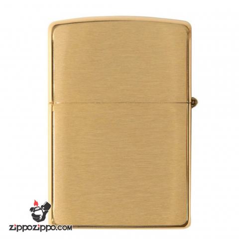 Bật Lửa Zippo Vỏ Dày Đồng Vàng Vân Xước Ngang - SKU 168 – Zippo Armor Brushed Brass