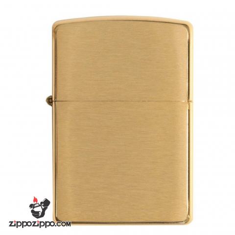 Bật Lửa Zippo Vỏ Dày Đồng Vàng Vân Xước Ngang - SKU 168 – Zippo Armor Brushed Brass