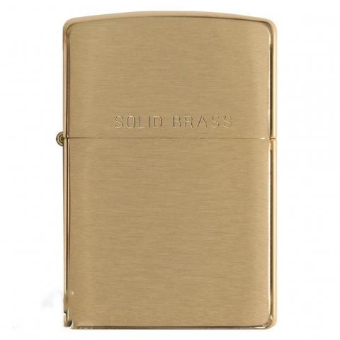 Bật Lửa Zippo Đồng Vân Xước Ngang Khắc Chữ SOLID BRASS - SKU 204 – Zippo Brushed Brass Engraved