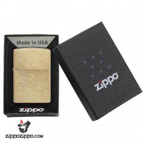 Bật Lửa Zippo Đồng Vàng Xi Xước Bụi - SKU 207G – Zippo Gold Dust