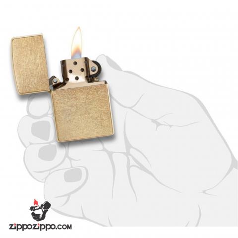 Bật Lửa Zippo Đồng Vàng Xi Xước Bụi - SKU 207G – Zippo Gold Dust