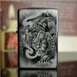 Bật lửa Zippo chính hãng Animal brave phiên bản màu xám - Mã SP: ZPC0045