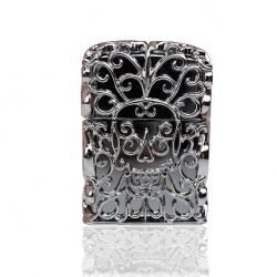 Bật lửa zippo chính hãng áo giáp bạc rỗng Skull Jacket Skull Thanatos